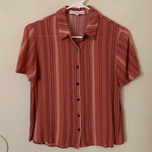 Collar Striped Pattern Shirt